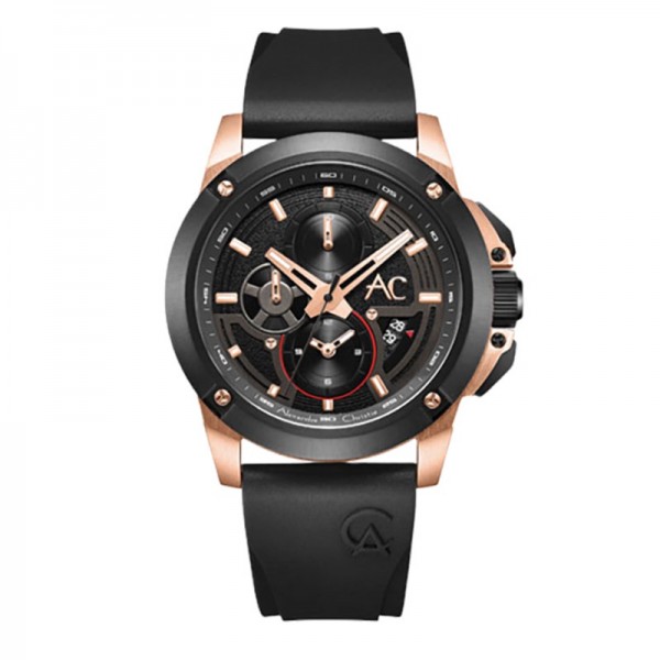 Alexandre Christie AC 9602 Rosegold Black Rubber MCRBRBA